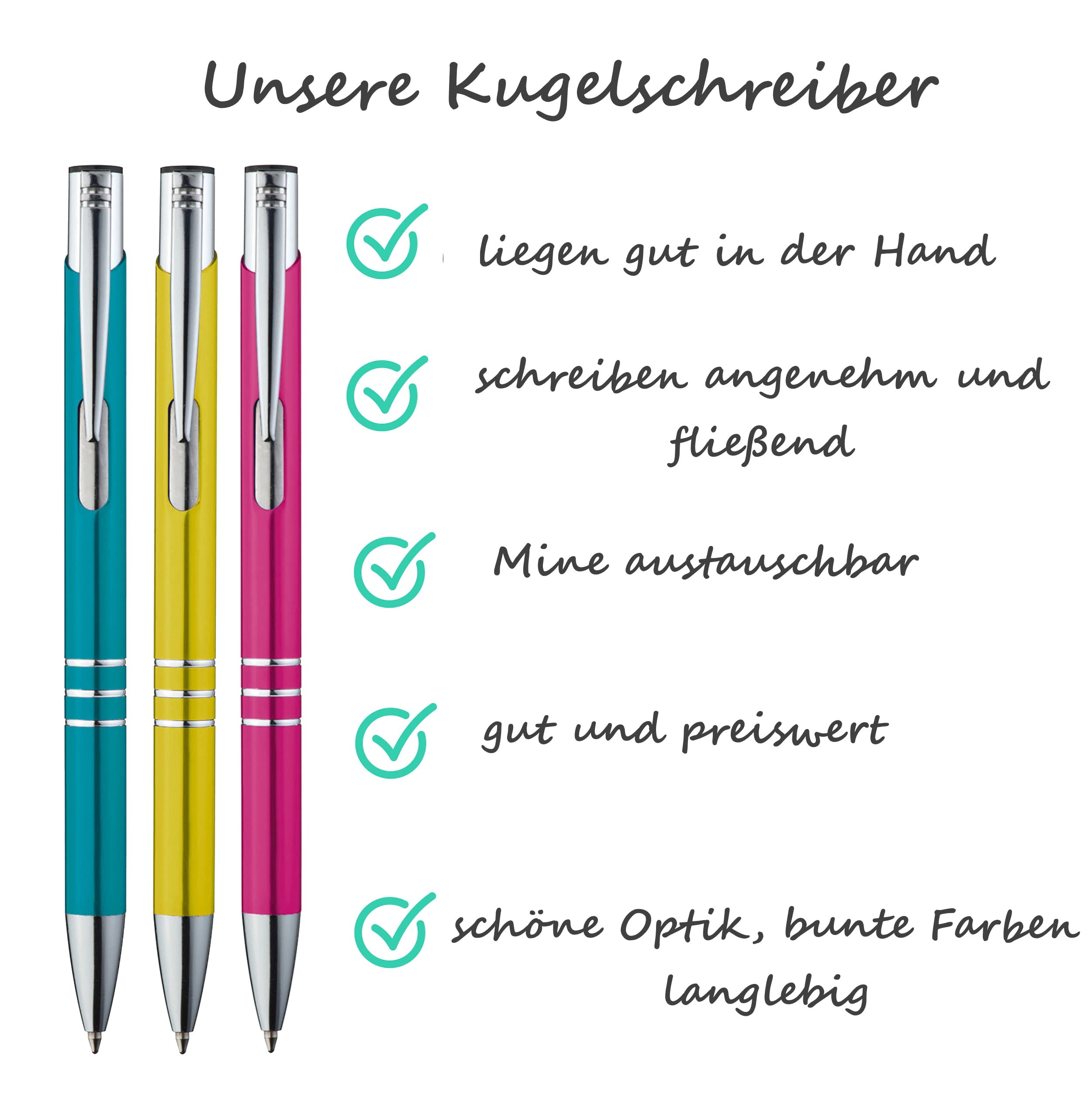 Westcott ALLTIME Kugelschreiber 50er Set - Dokumentenecht Mit Blauer Tinte M-Strich