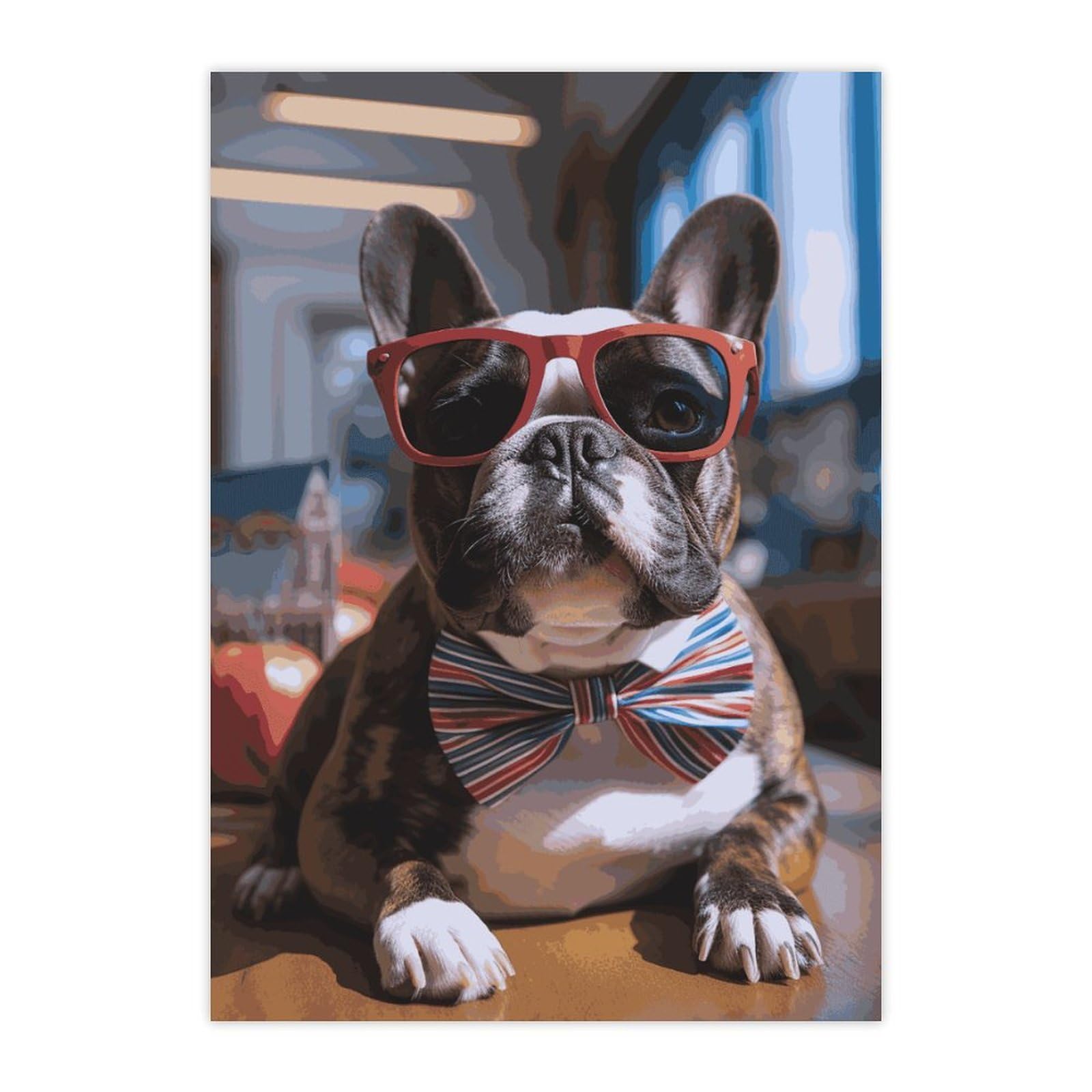 Autocollants bouledogue français imperméables, stickers gourde et PC portable