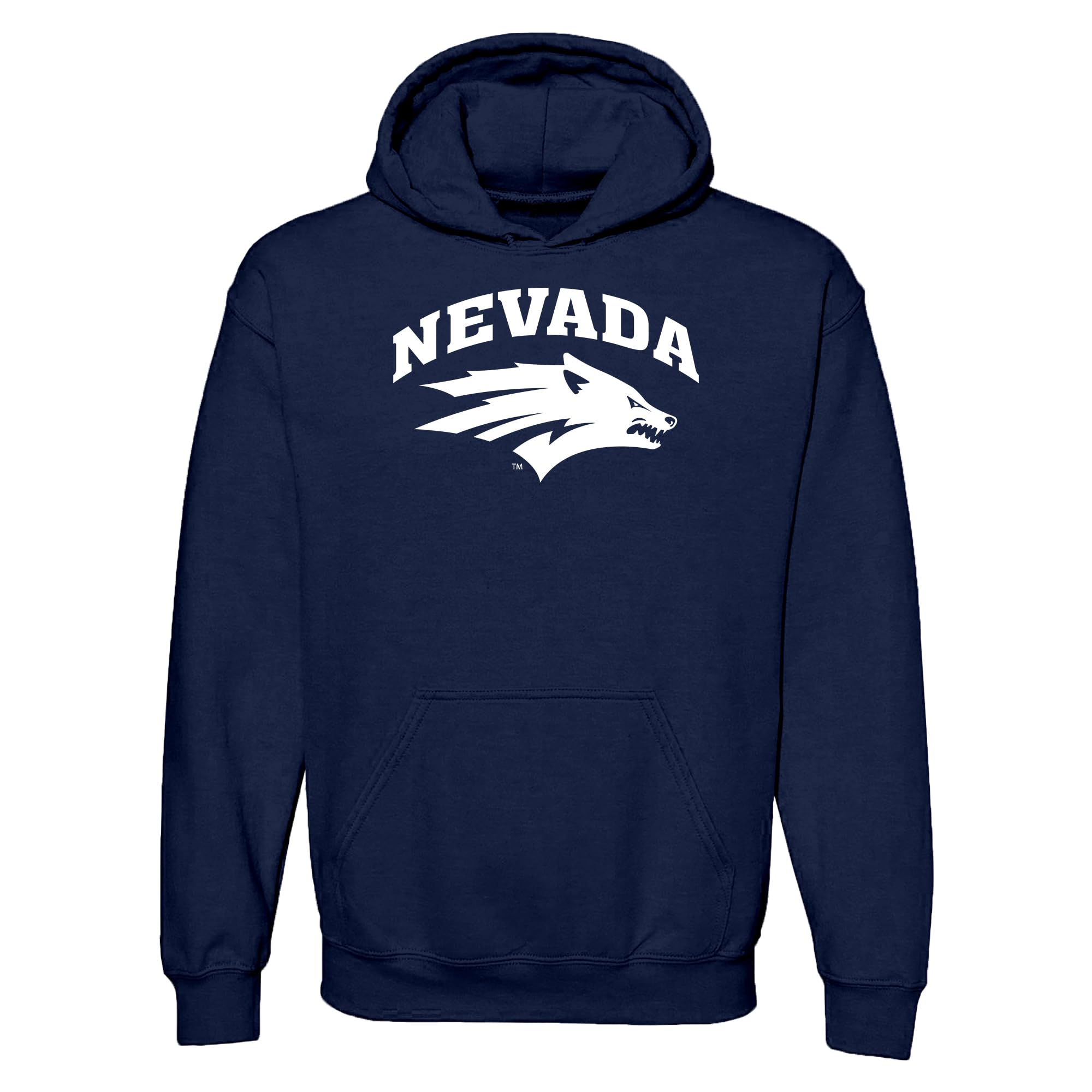 UGP Campus Apparel NCAA Officially licensed College - University Team Color Arch Logo Hoodie, University of Nevada Wolf Pack Navy, Large โ image 1