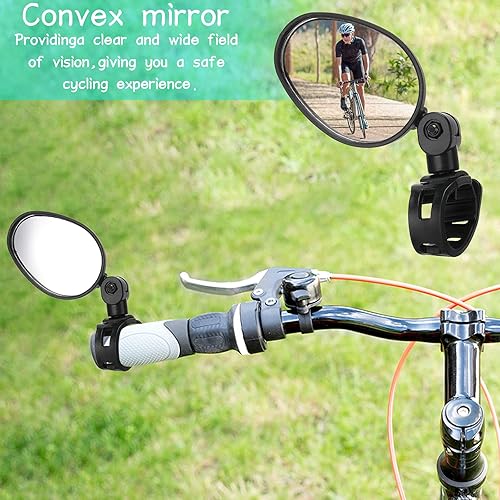 Miniatura 3 de Espejo de bicicleta de 360 grados, ajustable, seguro, giratorio, espejo de bicicleta, espejo retrovisor de ciclismo, espejo retrovisor de acrílico a