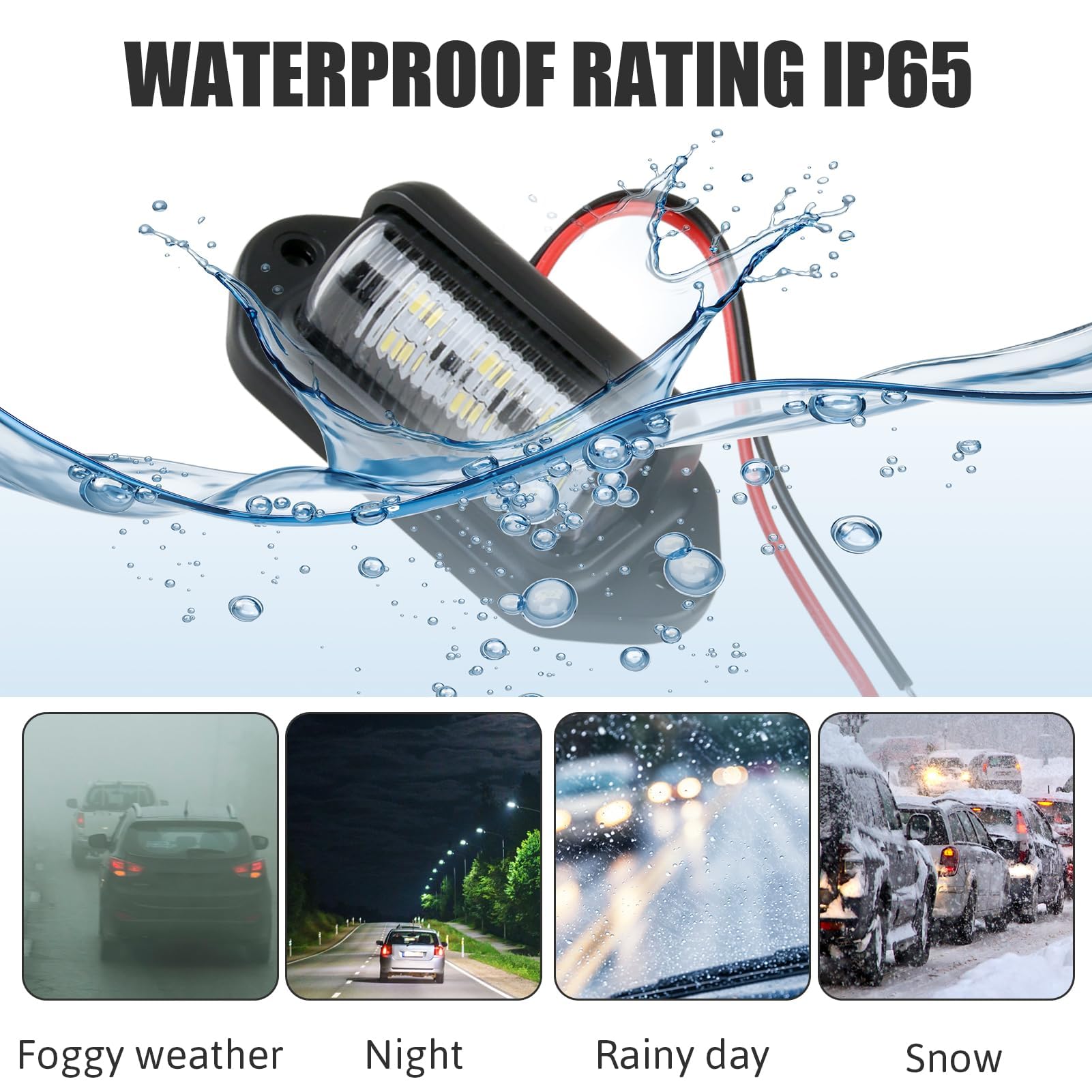 YINETTECH 2x 12V LED Kennzeichenleuchten M6 - Rundes Metalllicht Für Motorrad & Auto