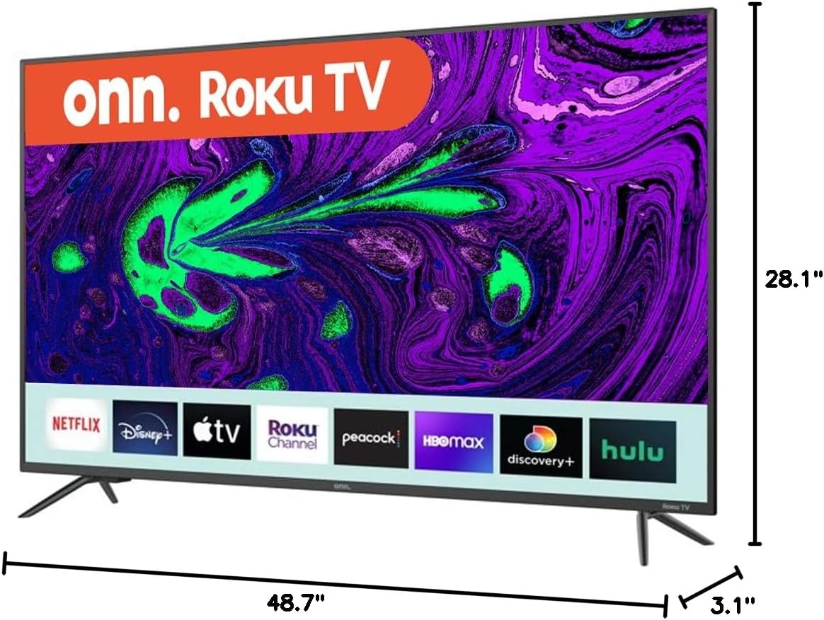 Dimensions of the ONN 55-Inch 4K Smart TV