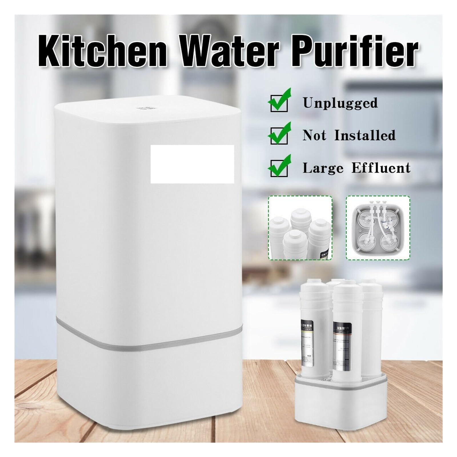 Filtro purificatore d'acqua a 4 stadi for cucina domestica, di filtrazione dell'acqua potabile a osmosi inversa a membrana RO for l'acqua della fontana,Alta Precisione(Water Purifier)