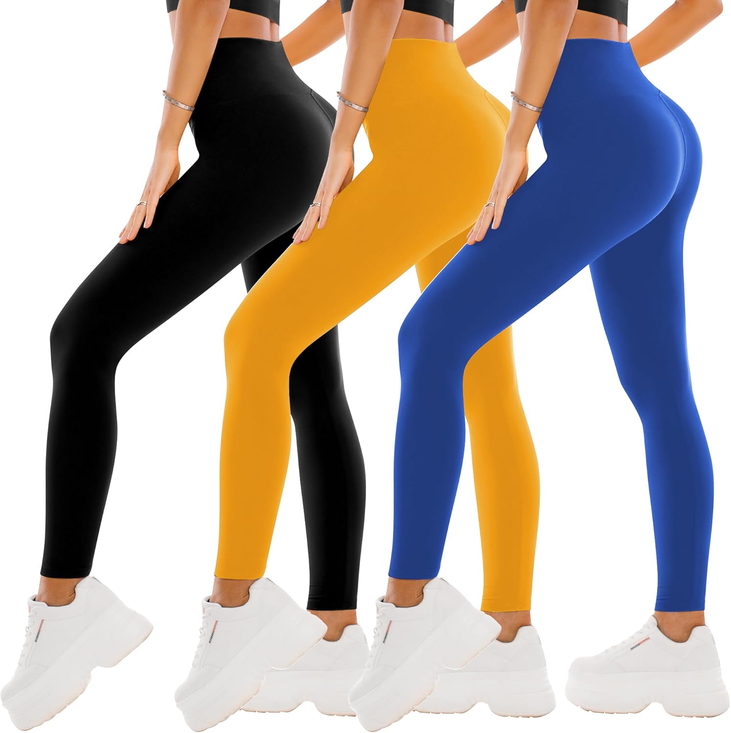 SINOPHANT High Waisted Leggings for Women, Buttery Soft Elastic Opaque Tummy Control Leggings, Plus Size Workout Gym Yoga — image 67