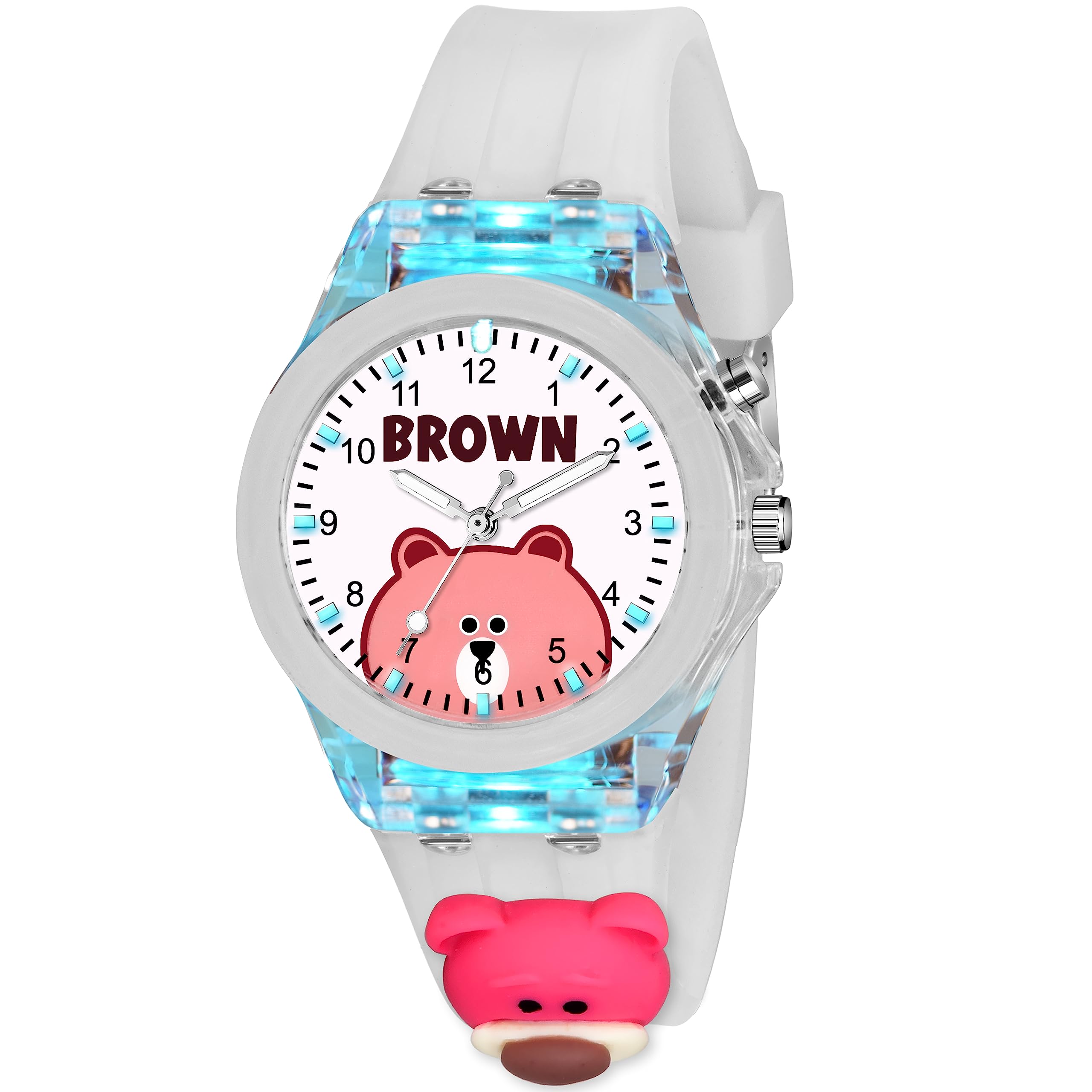 SWADESI STUFF Cute Cartoon Multi Color Lights Rubber Strap Analog Watch for Girls (White Panda) (B0C9Y3PBN3) Amazon Price History, Amazon Price Tracker