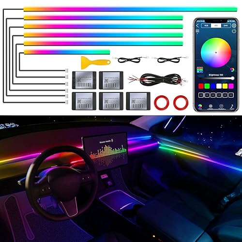Dreamcolor Acrylic Interior Car LED Strip Light with Wireless APP,