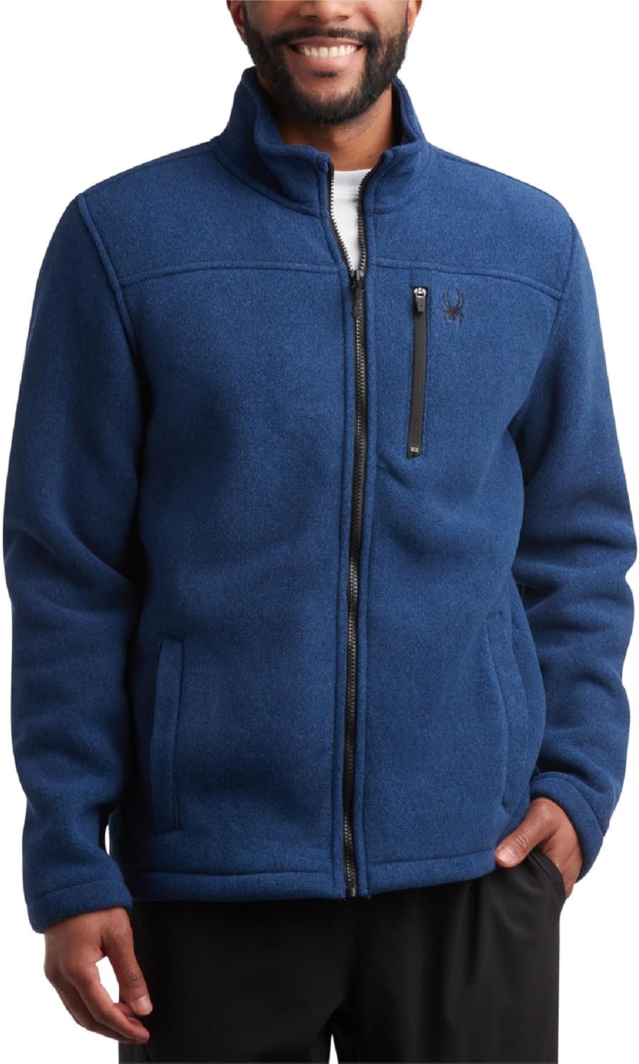Spyder Mens Fleece Jacket - Full Zip Up Lightweight Sherpa Fleece Fall Mens Winter Jacket with Pockets for Outdoor Hiking - Image 3