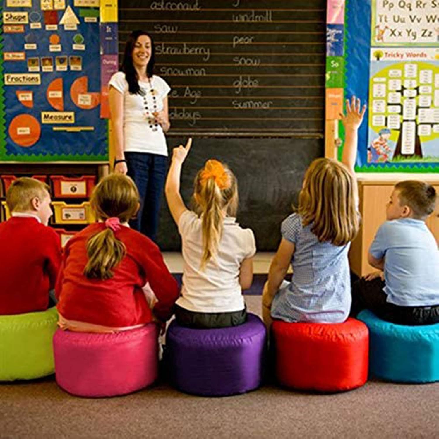 DASHADAO Round Solid Color Pouf Ottoman,Removable Stuffed Floor Cushion,Cotton Meditation Cushion Yoga Pillow,Soft Foot Rest Foot Stool,Kids Bean Bag Living Bedroom(Size:40x40x30cm(16x16x12