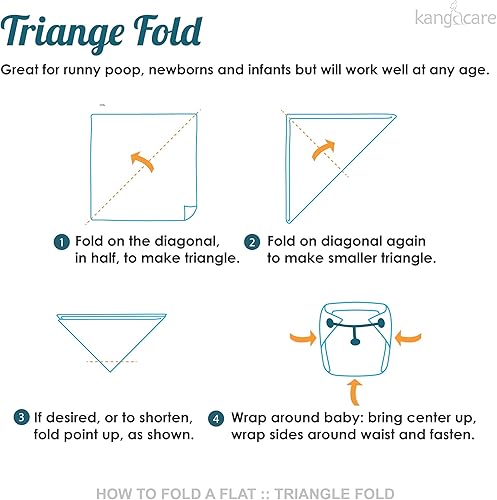 Miniatura 6 de Kanga Care Pañales reutilizables sin blanquear Birdseye 70% rayón de bambú 30% algodón plegable plano (6 unidades) talla única 4-35+lbs