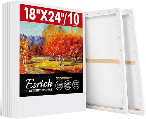 Miniatura 29 de ESRICH Lienzos de pintura de 11 x 14 pulgadas, paquete de 24 lienzos blancos en blanco para pintar, lienzos de pintura de algodón para óleo