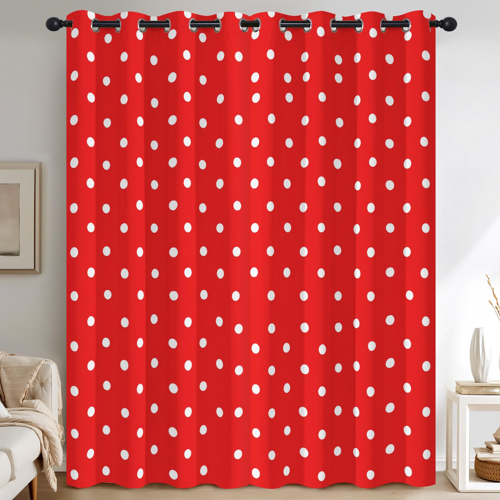 Generisch Punkte Vorhänge Wohnzimmer Schlafzimmer, 95% Blickdicht Vorhang Punkte Geometrisch Gardinen mit Ösen, Thermo Verdunklungsvorhänge 2er Set, H160 x B132 cm X&-150