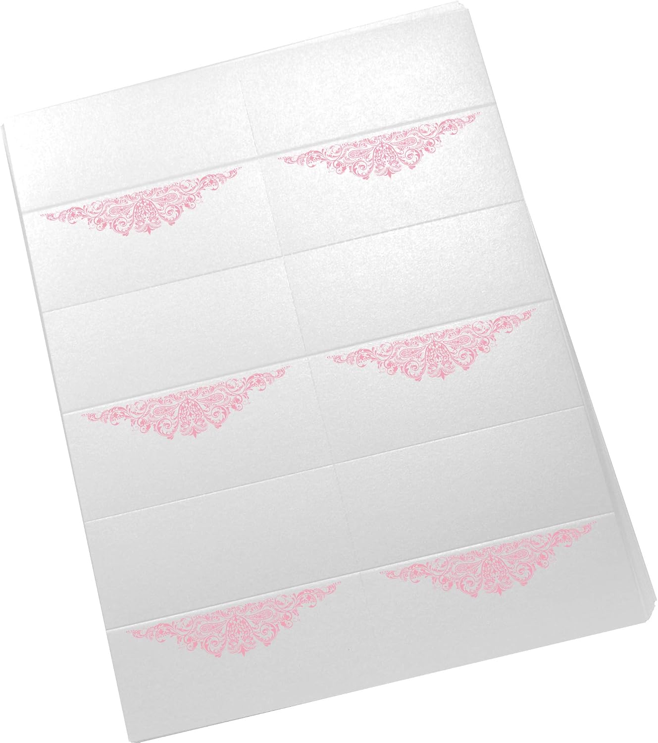 Paisley Printable Place Cards, Pink (Choose Color), Set of 60 (10 Sheets), Laser & Inkjet Printers - Wedding, Party, Dinner, and Special Events - Made in the USA