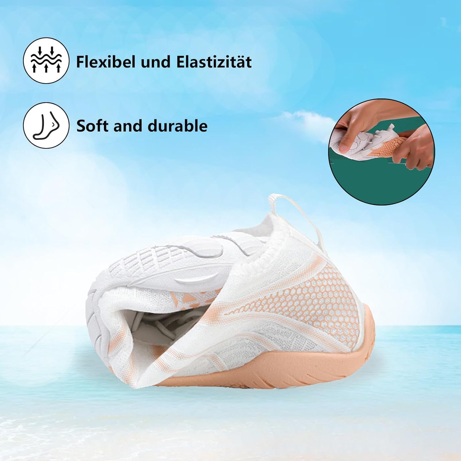 Hike Barefoot Water Shoes Men Women, Wide Toe Box Non-Slip Running Sneakers, Beach Swim Pool Aqua Footwear