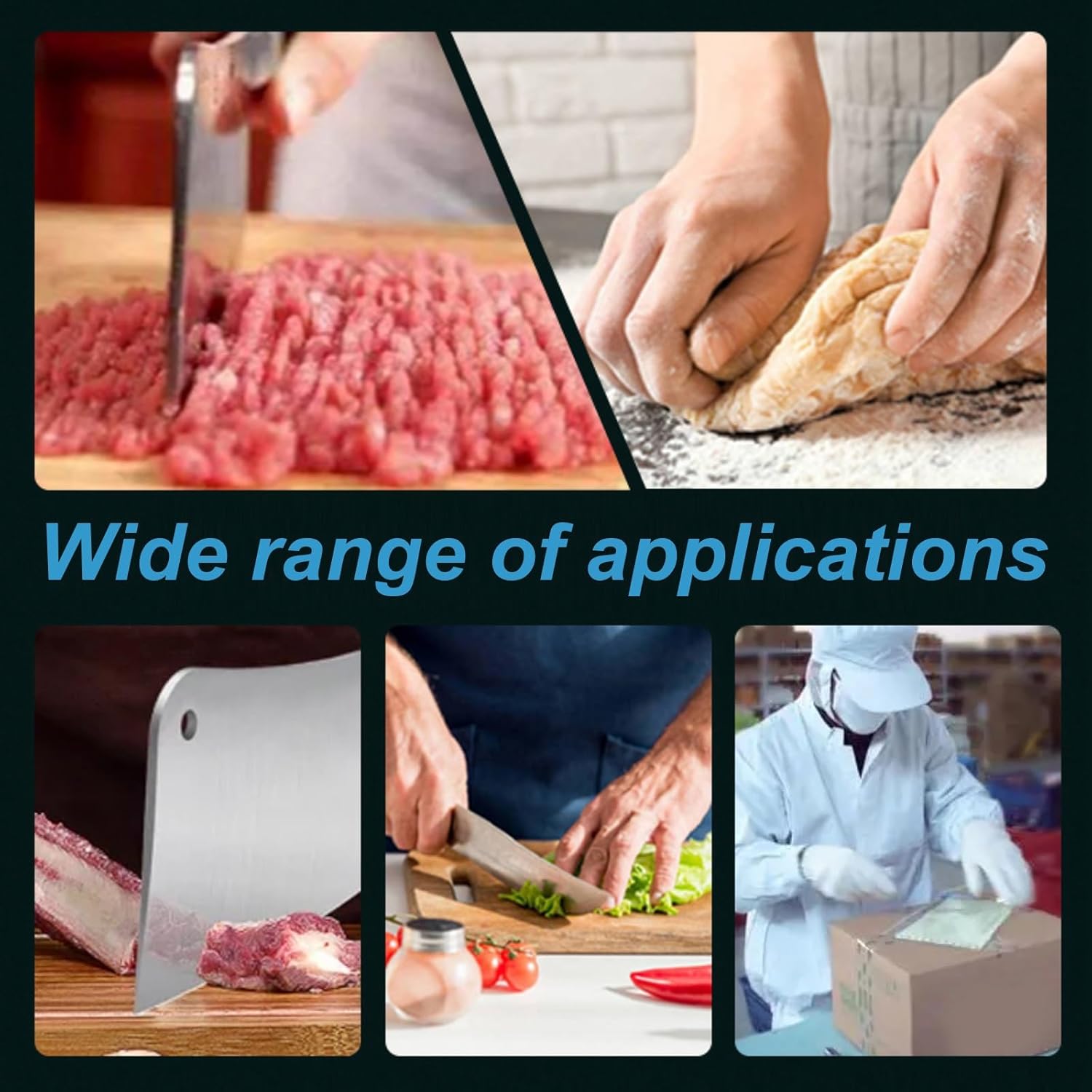 Three Tier Stainless Steel Workbench Sturdy Commercial Kitchen Preparation Table Large Space Open Shelves Multifunctional Metal Table Solid Structure Workbench with Adjustable Feet