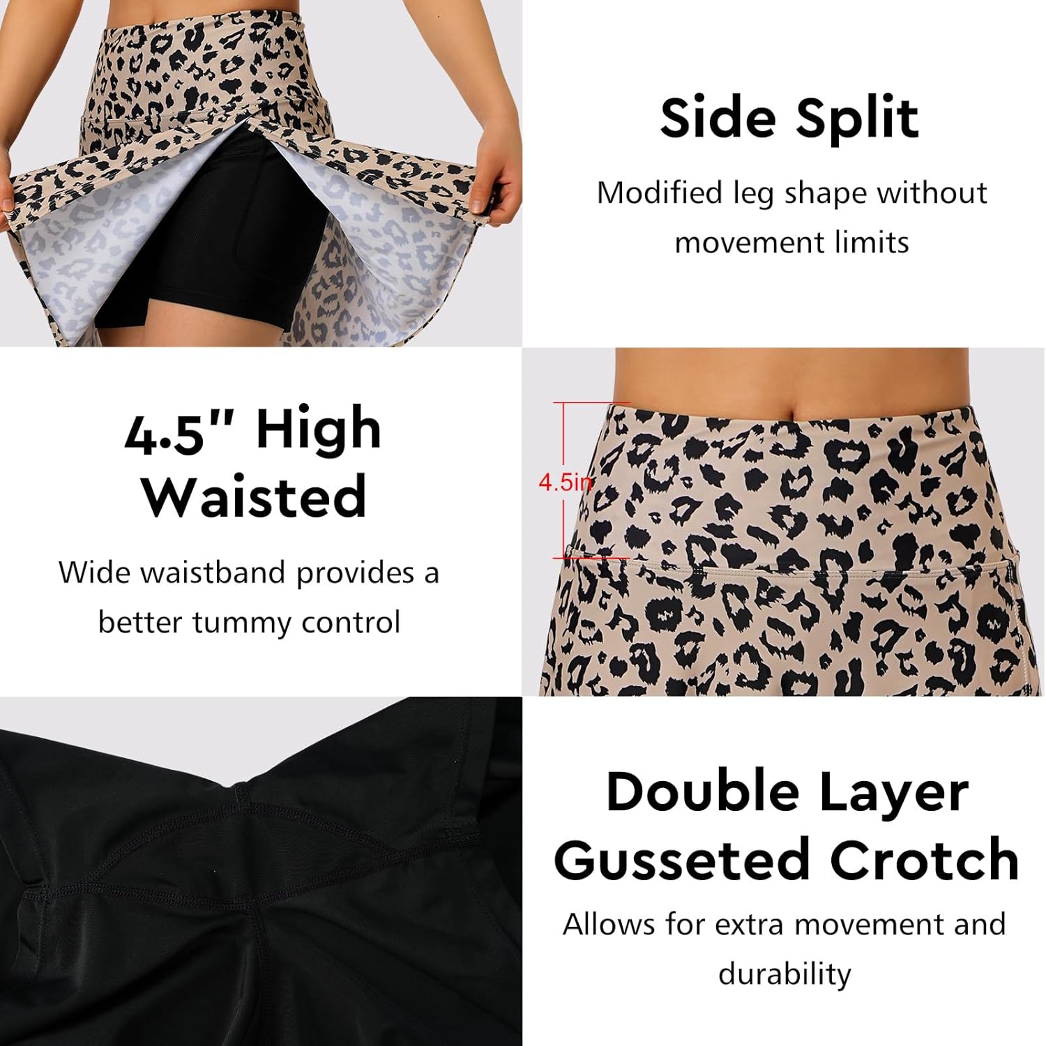 ANIVIVO Women's Swim Skirt Bathing Suit Bottom High Waisted Swim Skort Tummy Control Split Swimsuit Bottom with Pockets - Image 4