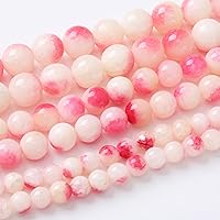 Vista 51 de Cuentas sueltas redondas de gemas naturales, cuentas de cristal de piedra energética para hacer joyas 15" (Cristales de cuarzo de fresa, jades, 6MM)