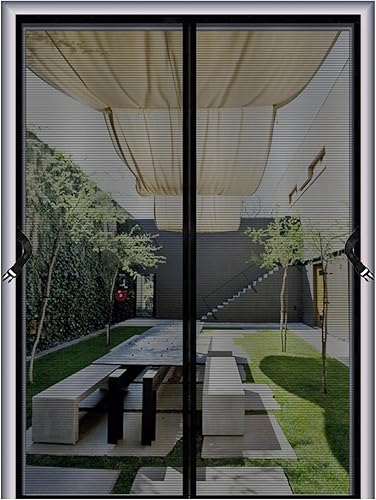 Malla magnética para puerta de tamaño grande de 64 x 80 pulgadas, tamaño de pantalla de 66 x 81 pulgadas, cierre magnético, red de cortina de puerta