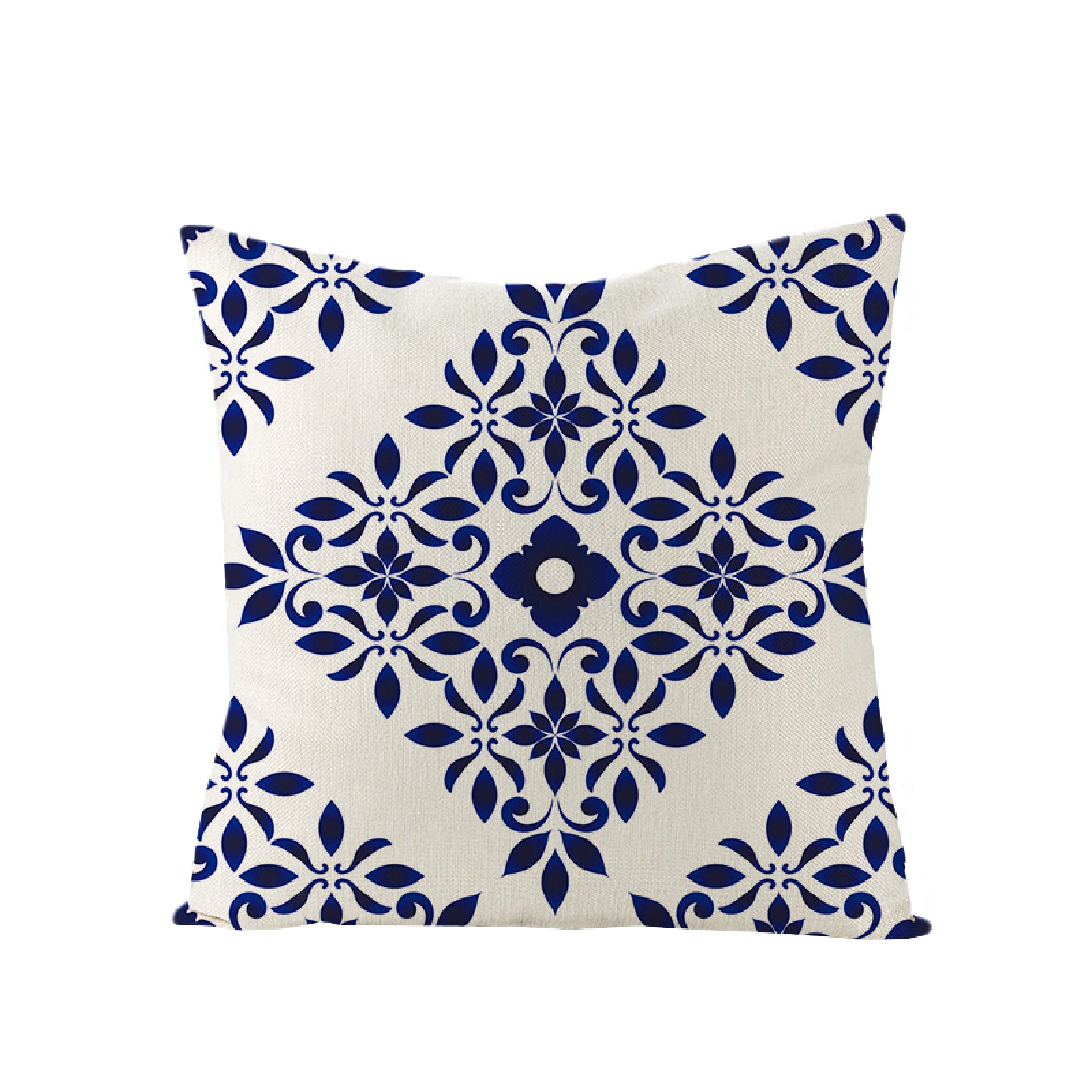 Sofa Fundas Cojines 60x60 Pack de 4 Cuadrado,Funda de Almohada Lino con Cremallera Invisible,Funda de Cojín Decoración para Hogar Sala Cama Jardín Silla Coche-geometría