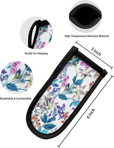 Miniatura 5 de 4 fundas de mango de hierro fundido floral de primavera, soportes para ollas para cocina, acuarela, colorido, verano, botánico, mango caliente,