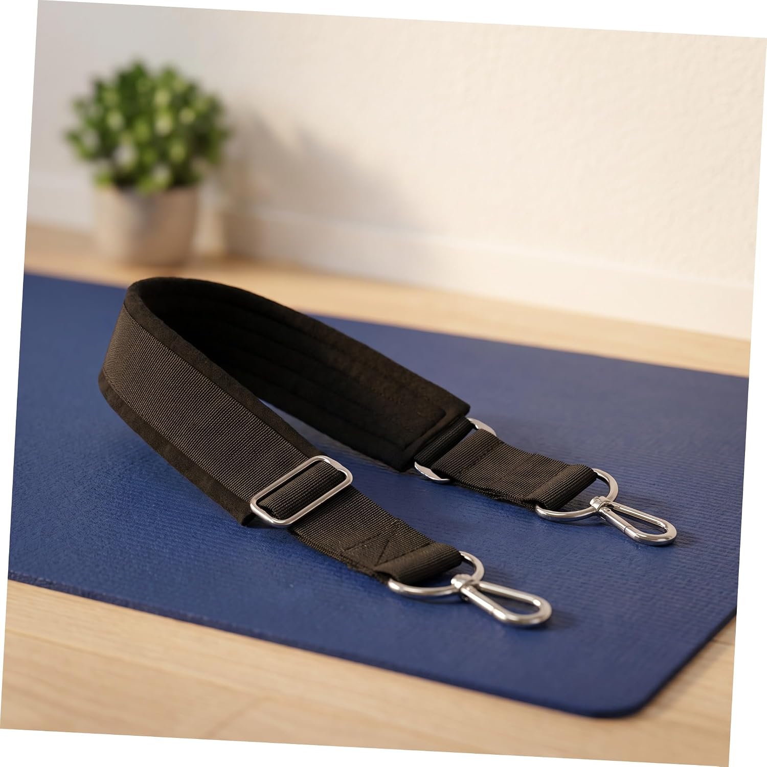 Pilates Hook and Loop Strap for Feet and Legs, Black