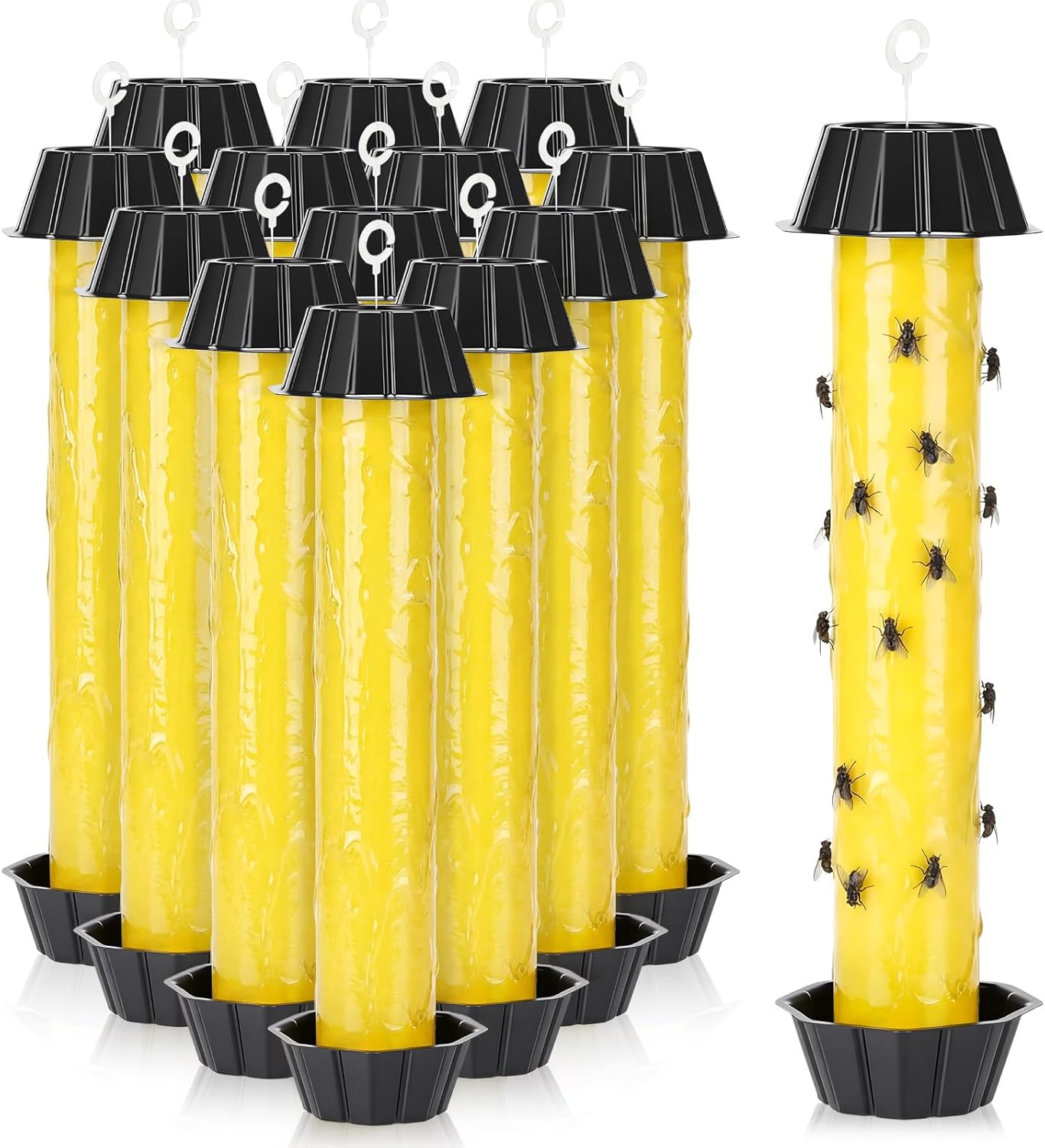 Qualirey 12 Pcs Fly Traps for Indoor Outdoor Hanging Fruit Fly Trap Sticky Mosquito for Home Insect 10 x 2.5 Inches