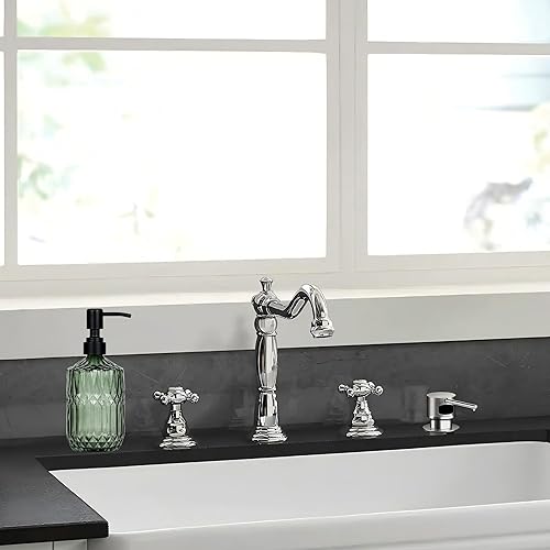 Miniatura 2 de Dispensador de jabón de vidrio grueso verde oscuro de 18 onzas con bomba negra a prueba de óxido recargable, dispensador de jabón de cocina para