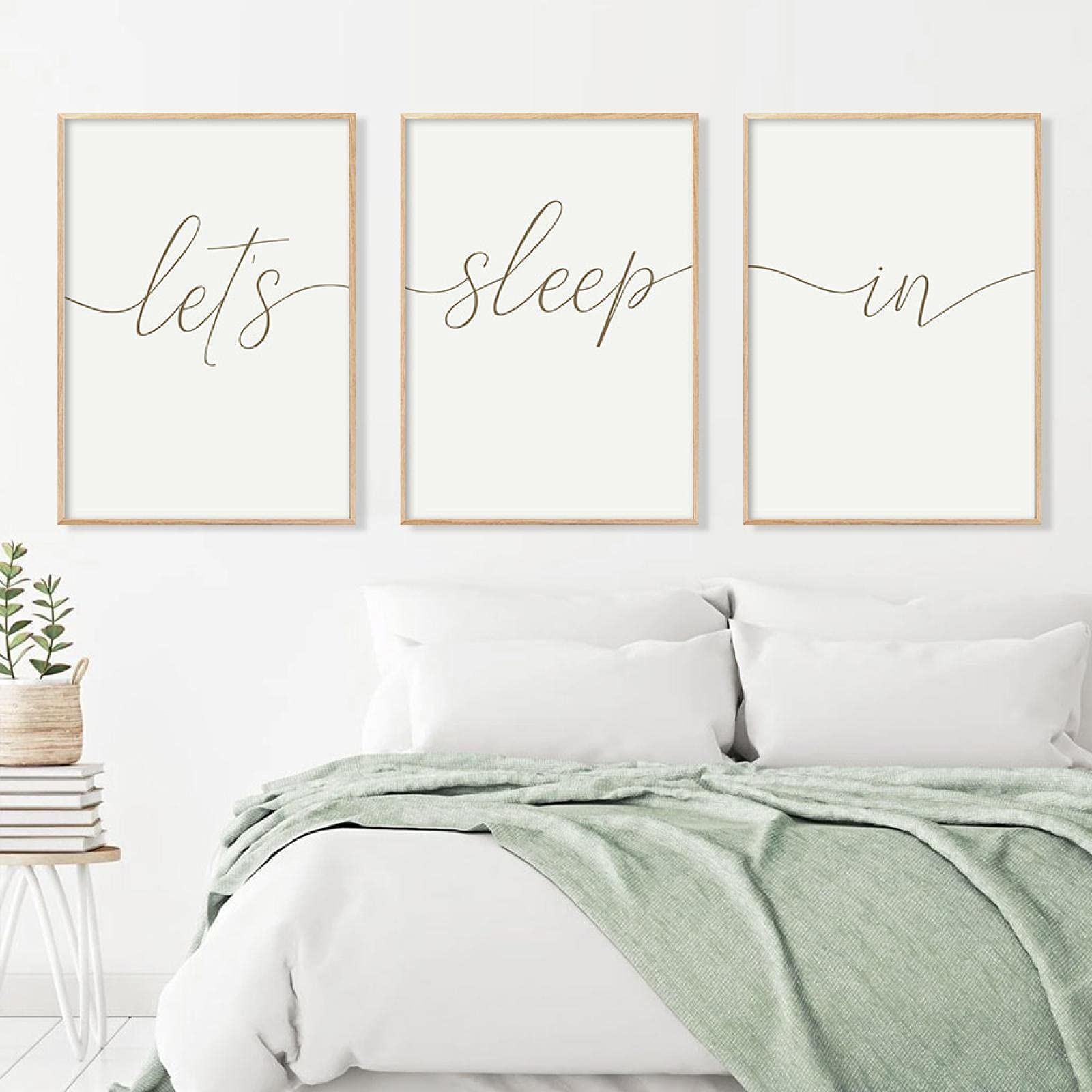 Amazon.co.jp: 自由奔放に生きるベージュの寝室忍耐強く眠ろう壁アート