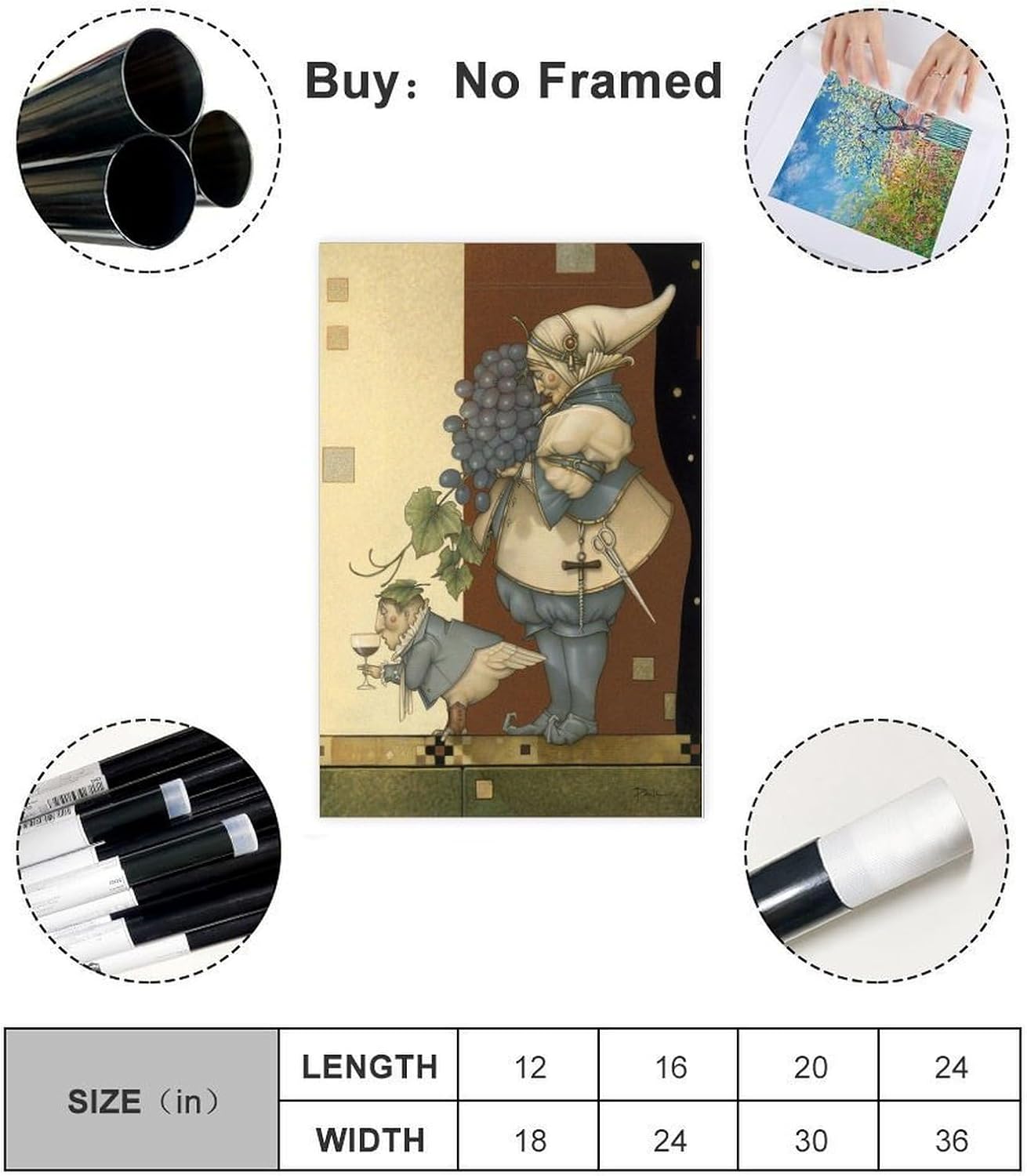 CFIOZYOS Michael Parkes Famous Print Poster Wine Collector Canvas Poster Bedroom Decor Print Sports Landscape Office Room Decor Gift Unframe Unframe 24x36inch(60x90cm)