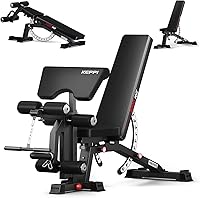 KeppiFitness Bench3000 MAX Adjustable Weight Bench: 1200LB Capacity, Incline/Decline/Flat, Leg Extension & Preacher Pad for Home Gym