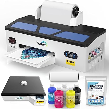 Complete A3 DTF Transfer Printer Bundle for Seamless Dark and Light Fabric Printing