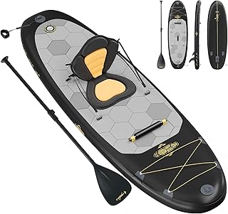 TRIUMPHKEY Aufblasbares SUP Board, Stand Up Paddling Board, Aufblasbare Stand Up Paddle Board mit Zubehör, Paddel, Finnen, Pumpe,330 * 76 * 15cm, Bis 130kg