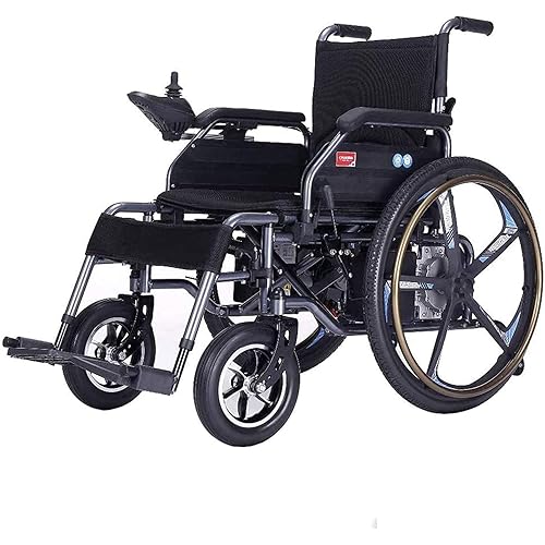 Drive with Electric Power Or Use As Manual Wheelchair Lightweight Dual Function Foldable Power Wheelchair