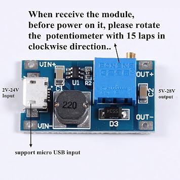 10-Pack MT3608 DC-DC Boost Converter, Micro USB