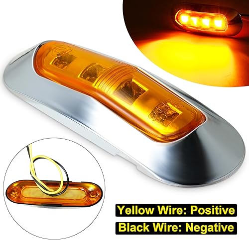 Miniatura 7 de 20 paquete de DC12-24V 9.4 cm 4 LED luces de marcador de remolque, luz de gálibo, lámparas de indicadores frontales, traseras y laterales con bisel