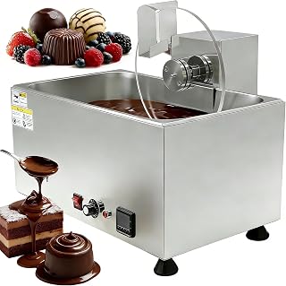 Commercial Chocolate Tempering Machine with Digital Control, 14L Capacity & 600W Heating for Glossy Chocolate Bars, Truffles, Bonbons - Food Grade Stainless Steel