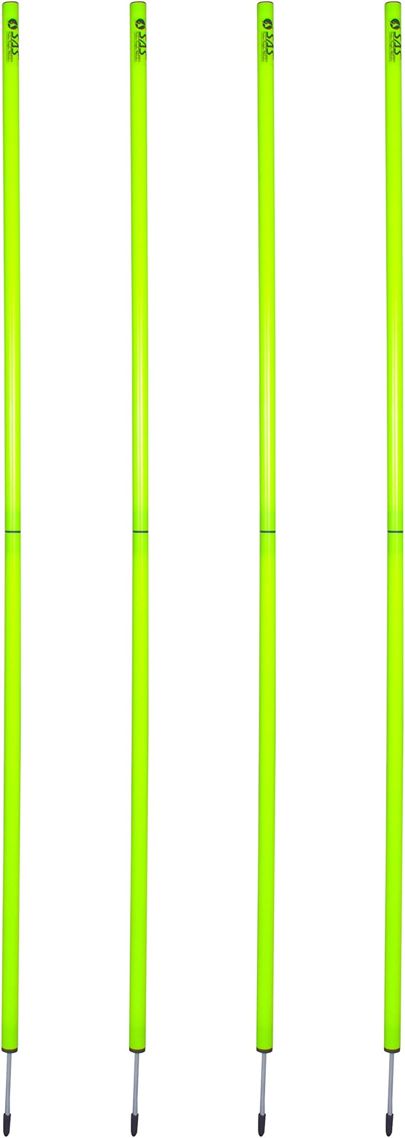 SAS SPORTS Agility Slalom Poles for Football Training Foldable Unisex Adults- Set of 4 (5 ft x 25 mm)