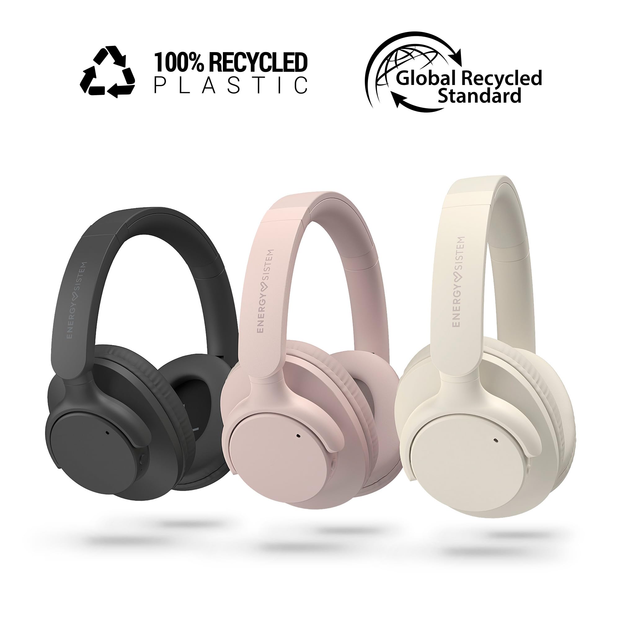 Energy Sistem RadioPlay Cuffie Bluetooth (plastica riciclata GRS, Bluetooth 5.4, 20 ore di batteria, archetto regolabile, design pieghevole, radio FM, micro SD MP3 Player, assistente vocale)