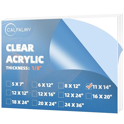 Vista 62 de Paquete de 2 láminas de acrílico transparente de 12 x 24 pulgadas, 1/8 pulgadas de grosor; uso para proyectos de manualidades, letreros, protector