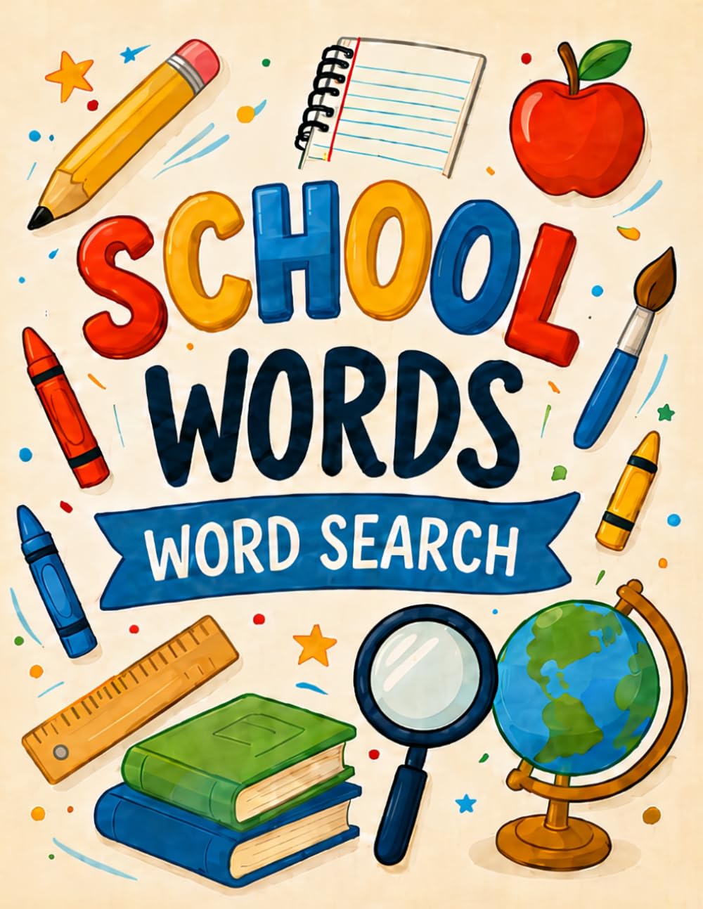 School Words Word Search: 60 Fun and Easy School-Themed Puzzles for Kids Ages 6–9
