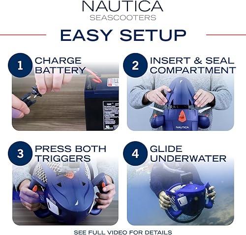 Miniatura 6 de Nautica Navigator and Skipper Underwater Seascooters, Designed for Younger Recreational Divers and Snorkelers