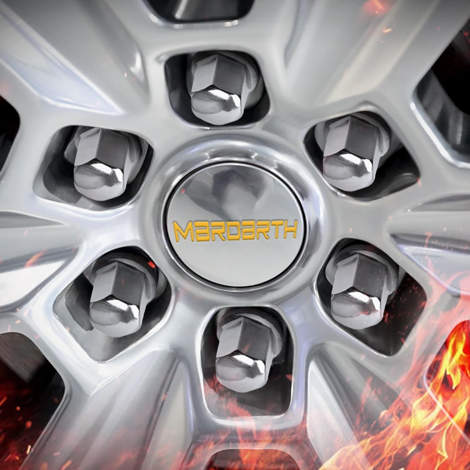 Set of 24, 14x1.5 Wheel Lug Nut Chrome 1.78’’ Tall 7/8’’ Hex 60° Cone Seat Compatible with OEM Factory Silverado Tahoe Suburban Colorado