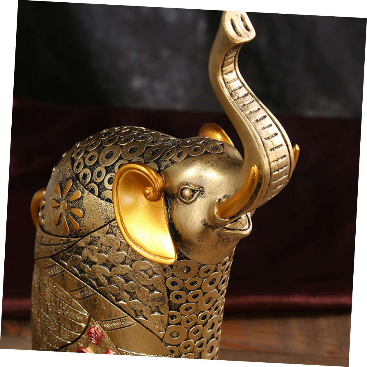 Alipis 2 Pezzi Statua in Resina Di Elefante Portafortuna Decorazione Artigianale Per La Casa Ornamento Feng Shui