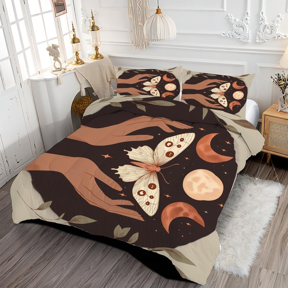 Housse de couette animaux porte-bonheur et taie d'oreiller bohème pour enfant