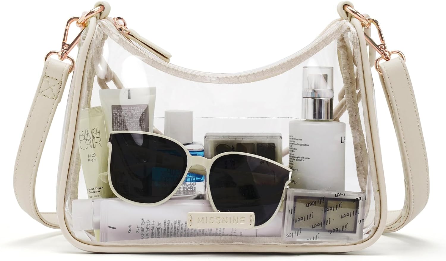 Missnine Clear Bag for Stadium Approved, Clear Crossbody Purse for Women Transparent Concert Handbag for Sport Stadium Events