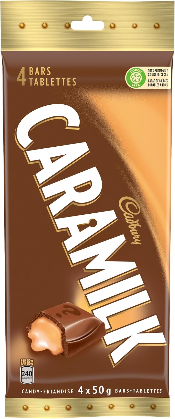 Cadbury Caramilk, Chocolatey Candy Bars, Multipack, Caramel, 50 g (Pack