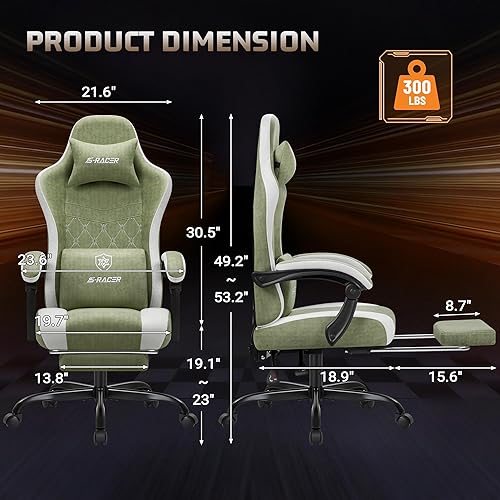 Miniatura 3 de Homall Silla de videojuegos con soporte lumbar de masaje y reposapiés, silla ergonómica de oficina para computadora con reposabrazos de enlace y