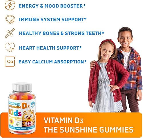 Vista 20 de Gomitas de vitamina D para niños y adultos, 2000 UI, suplementos masticables naturales de alta absorción de vitamina D3, 1000 UI, vitaminas