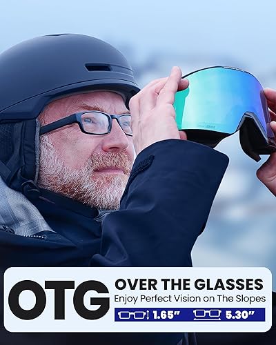 Miniatura 4 de OutdoorMaster Gafas de esquí Falcon de ZEISS, OTG Gafas de snowboard antivaho, lente magnética intercambiable, gafas de nieve