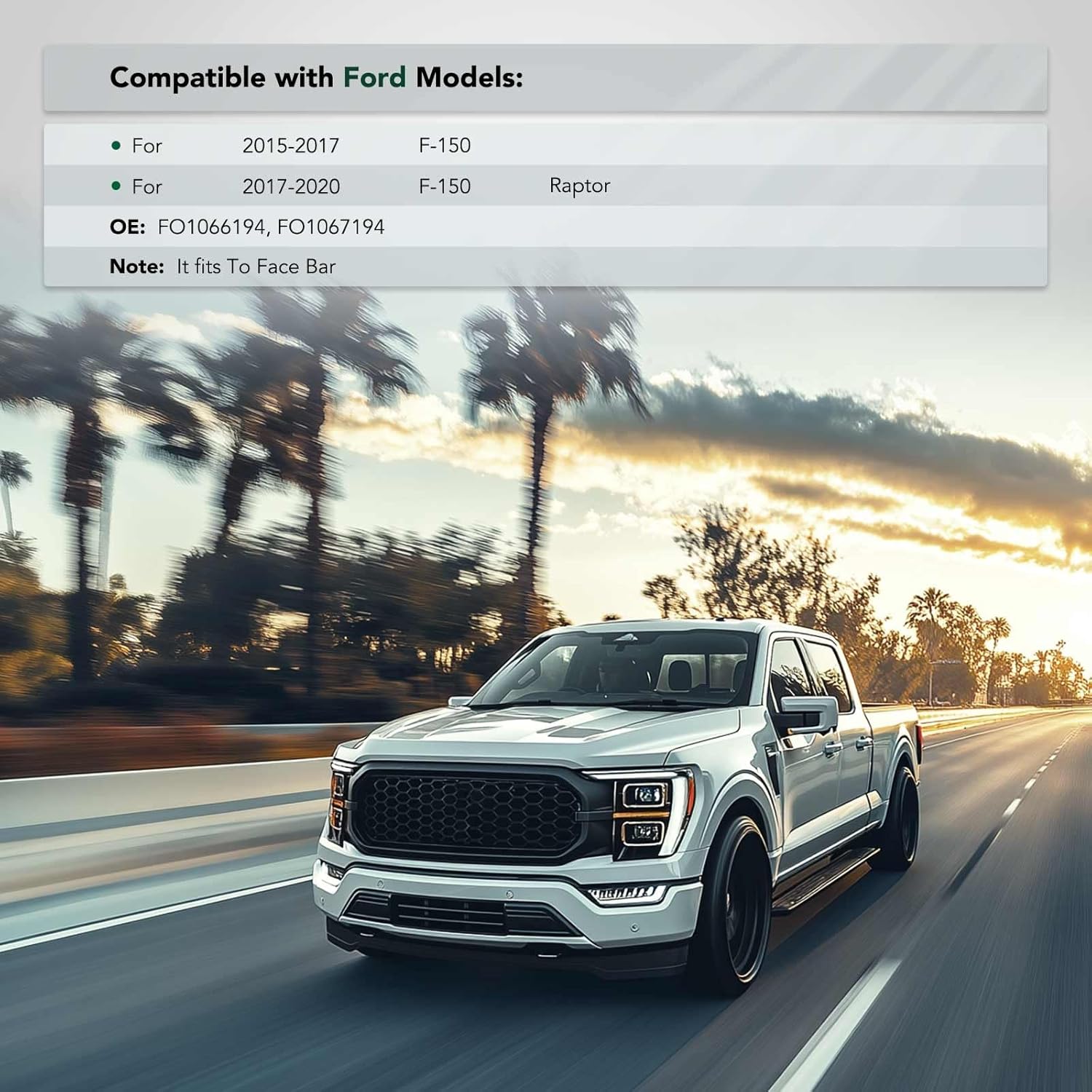 YHTAUTO Front Left and Right Bumper Brackets Compatible with Ford F-150 2015-2017, F-150 Raptor 2017-2020, Steel, Driver and Passenger Side Bumper Mounting Plate, 2-PC