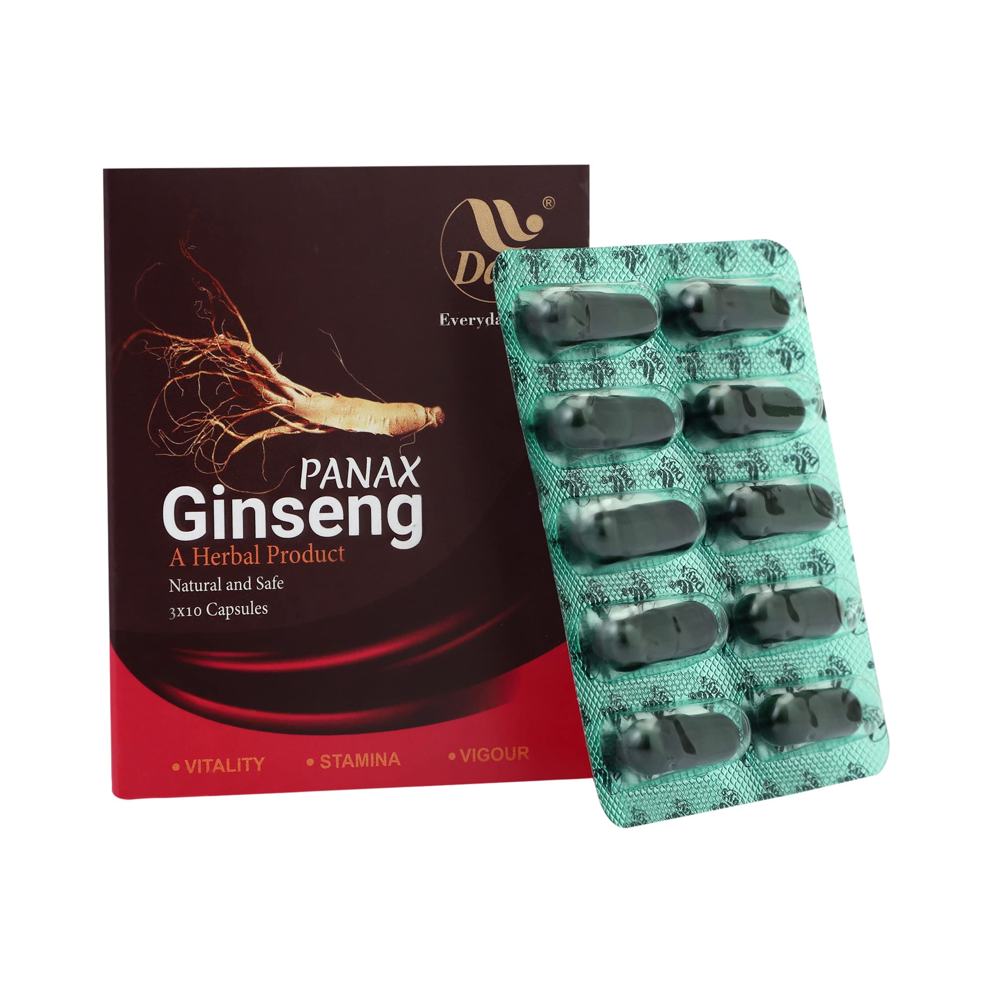 Day's Panax Ginseng Capsules – 3 * 10 Capsules| Promotes Mental Alertness| Energy & Immunity Booster| Vegan| 30 Capsules